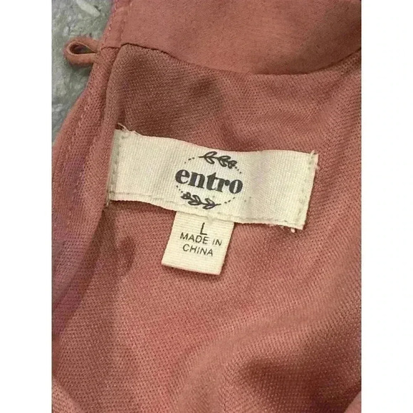 Entro Romper Womens Sz L Dusty Pink Sleeveless Elastic Waist Lined Shorts - Picture 4 of 4